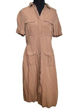 Autograph Tan Button-Up Dress
